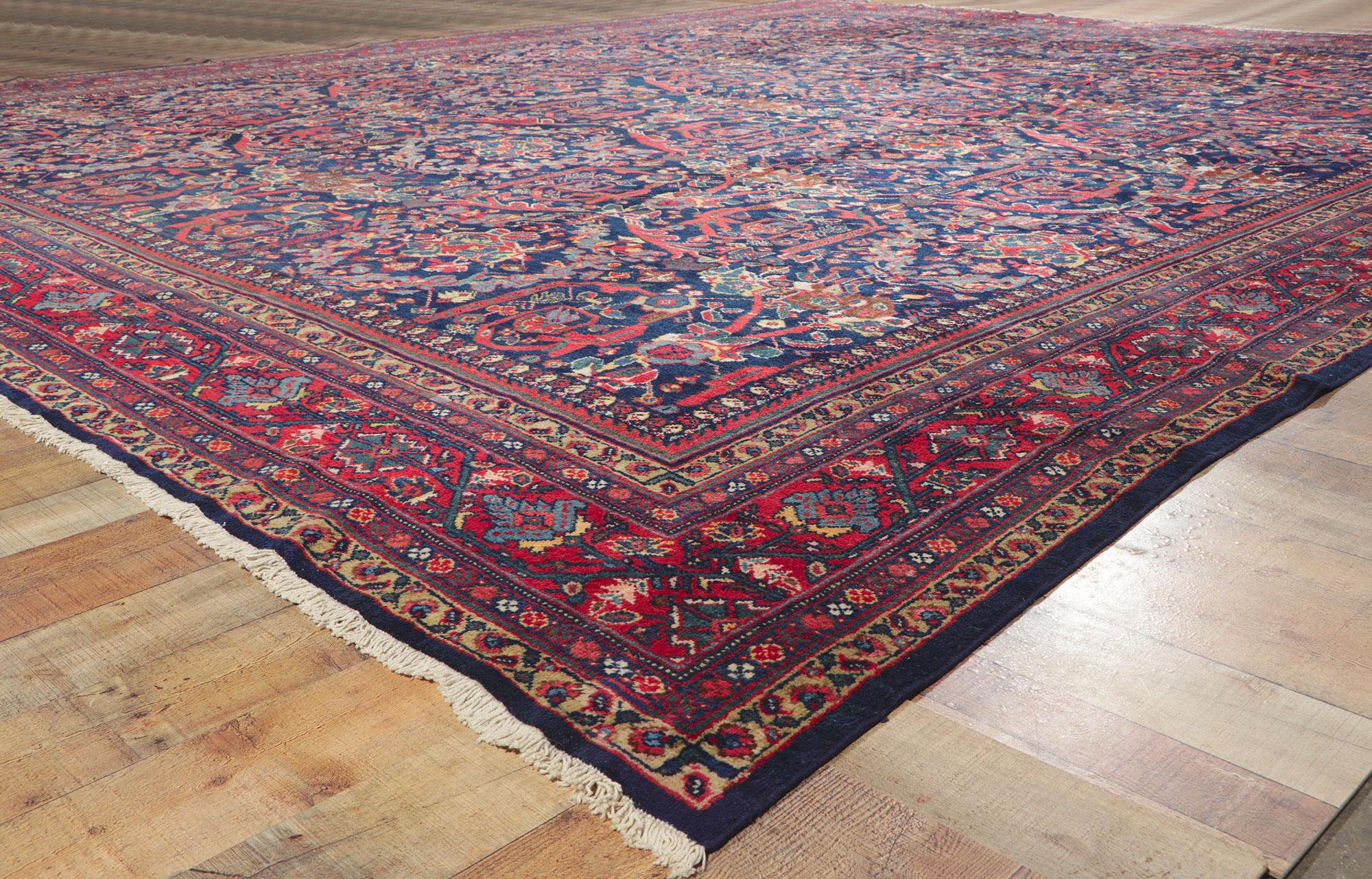 Antique Persian Sultanabad Mahal Rug Mustafavi Design, Hotel Lobby Size Carpet For Sale 1