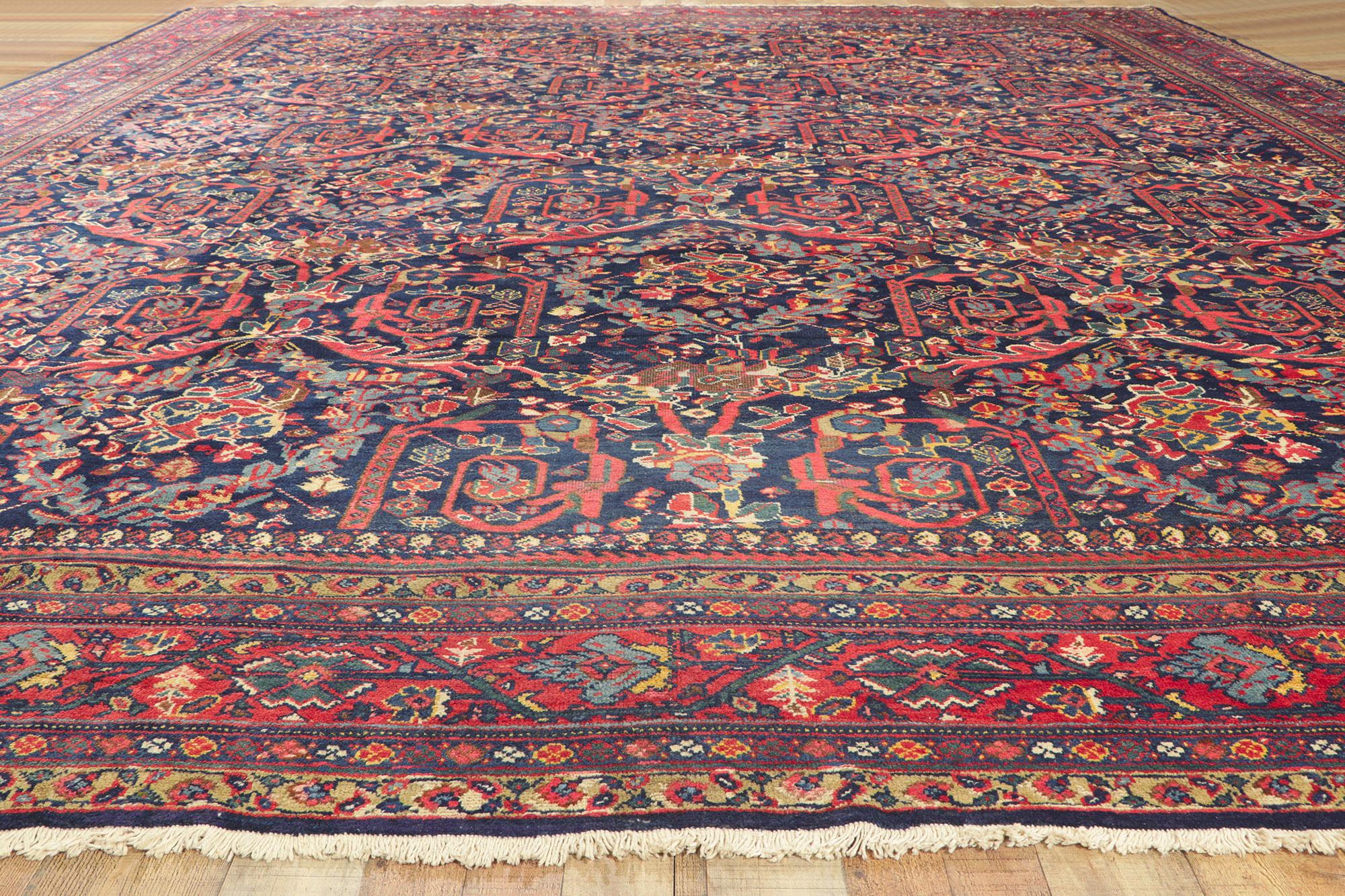 Alfombra Persa Antigua Sultanabad Mahal Diseño Mustafavi, Alfombra Tamaño Vestíbulo Hotel en venta 2