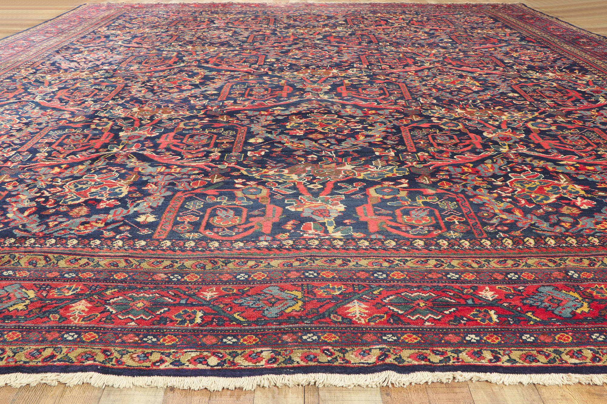 Tapis persan ancien Sultanabad Mahal à motif Mustafavi, tapis de salon de l'hôtel en vente 1