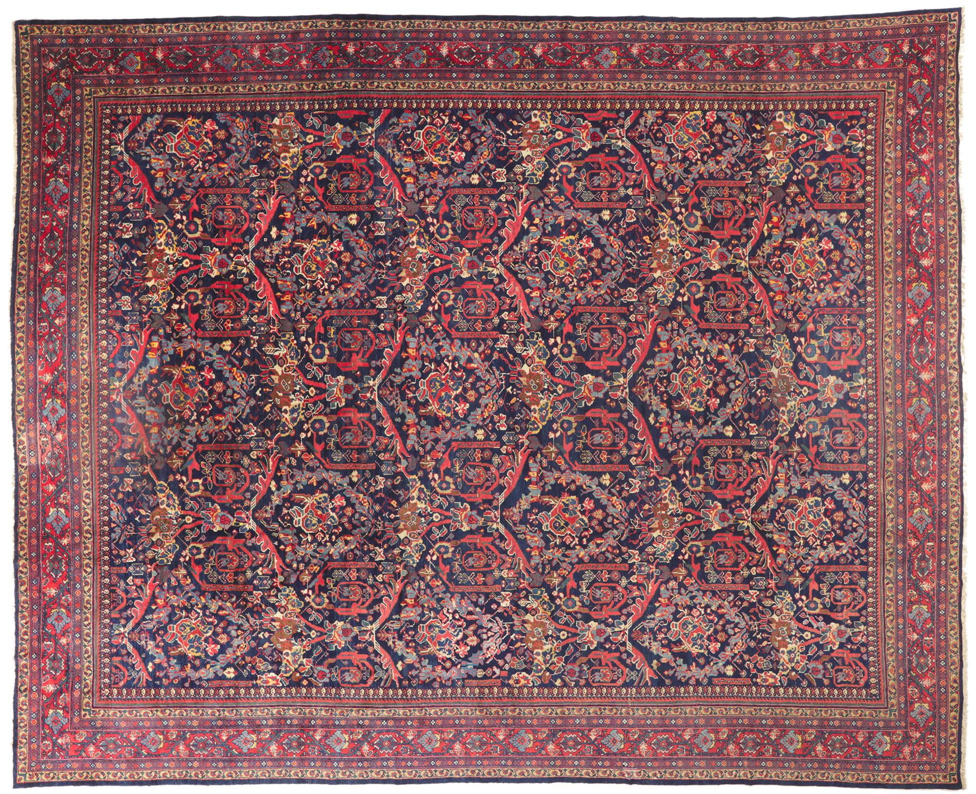 Antique Persian Sultanabad Mahal Rug Mustafavi Design, Hotel Lobby Size Carpet For Sale 3
