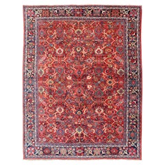 Antiker persischer Sultanabad Mahal Teppich mit All-Over Sub Geometric Design