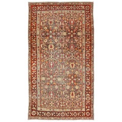 Gray Background Antique Persian Sultanabad with All-Over Floral Design