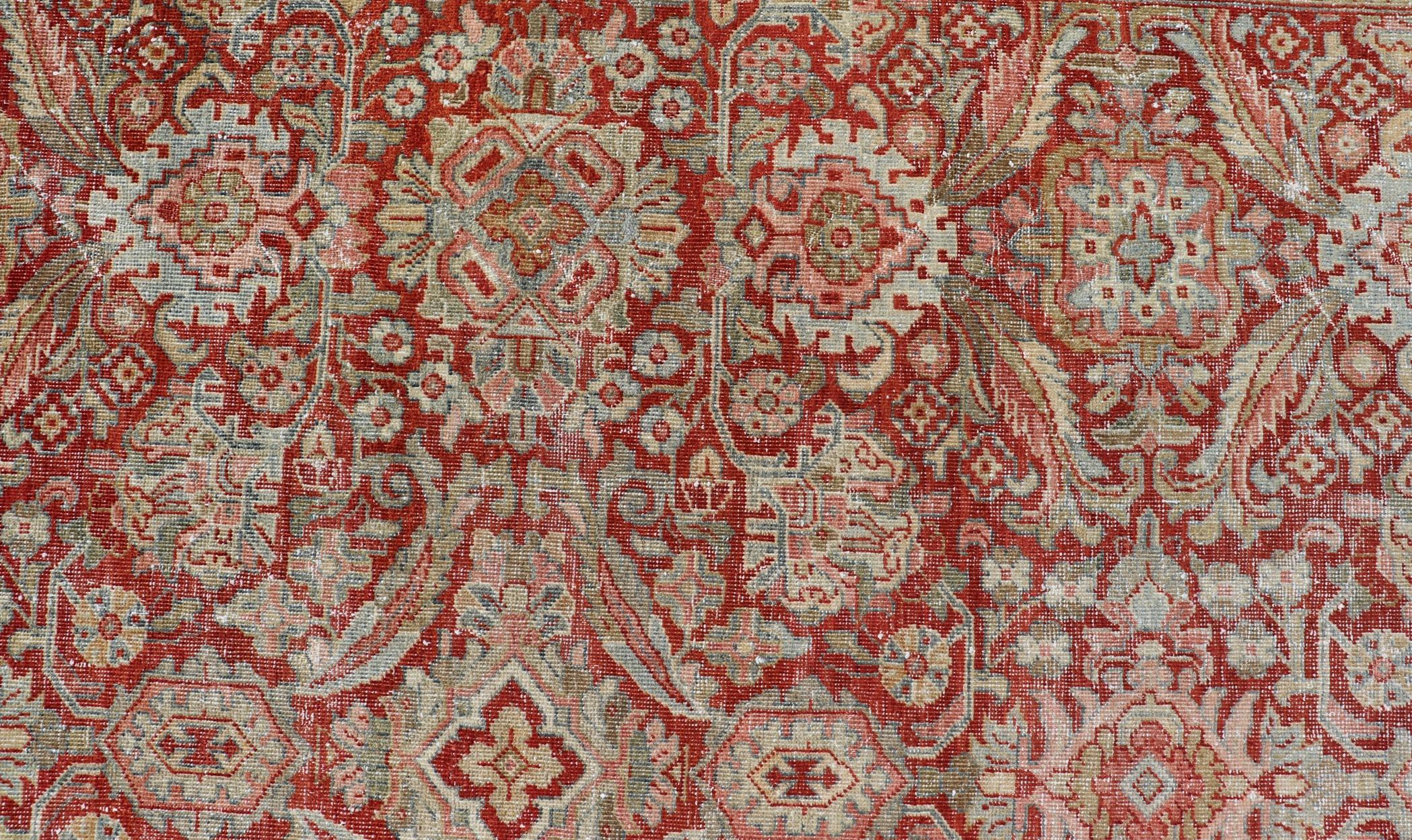 Antiker persischer Sultanabad-Mahal mit überdimensionalem, subgeometrischem Design im Angebot 3