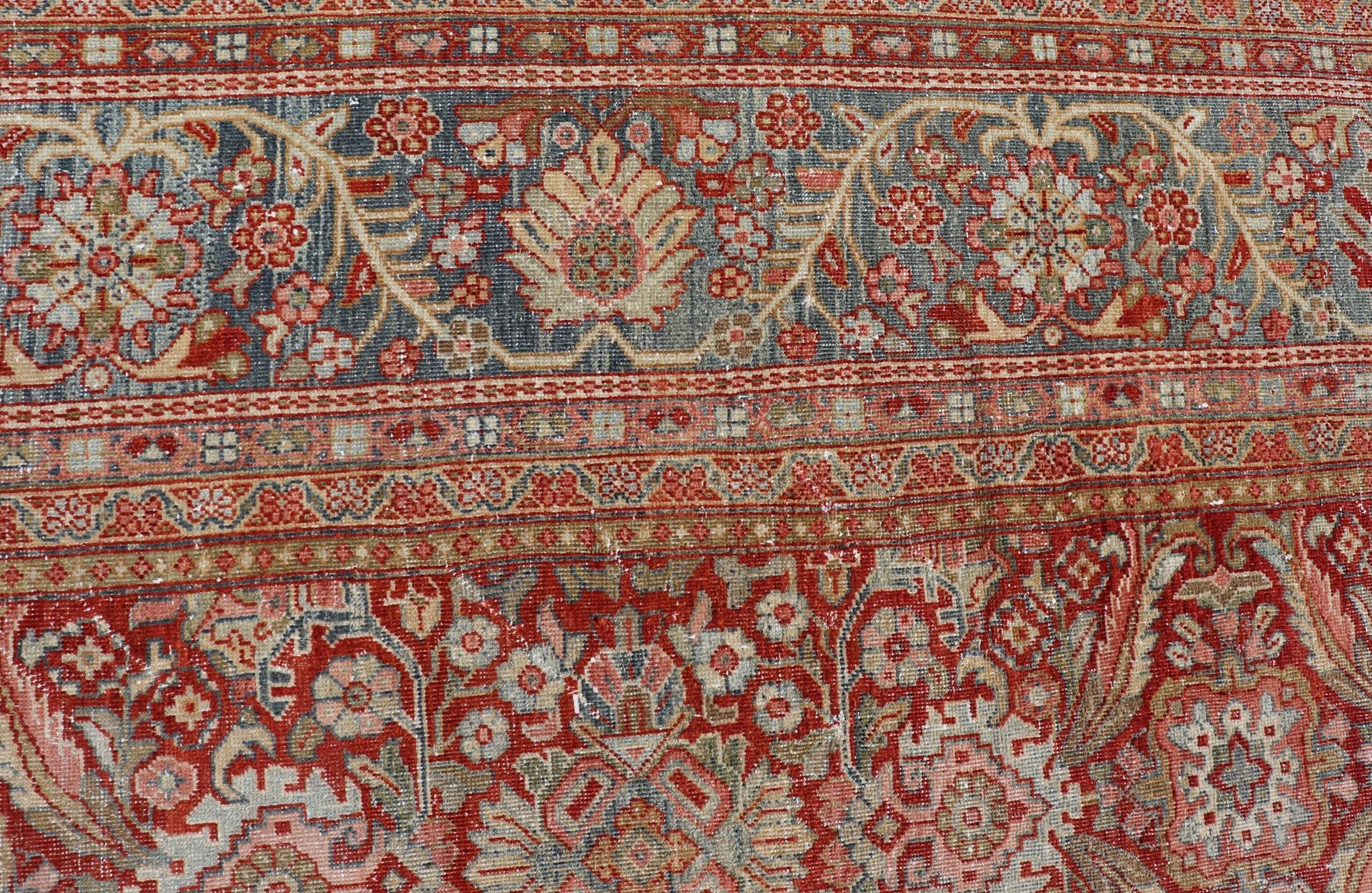 Antiker persischer Sultanabad-Mahal mit überdimensionalem, subgeometrischem Design im Angebot 4