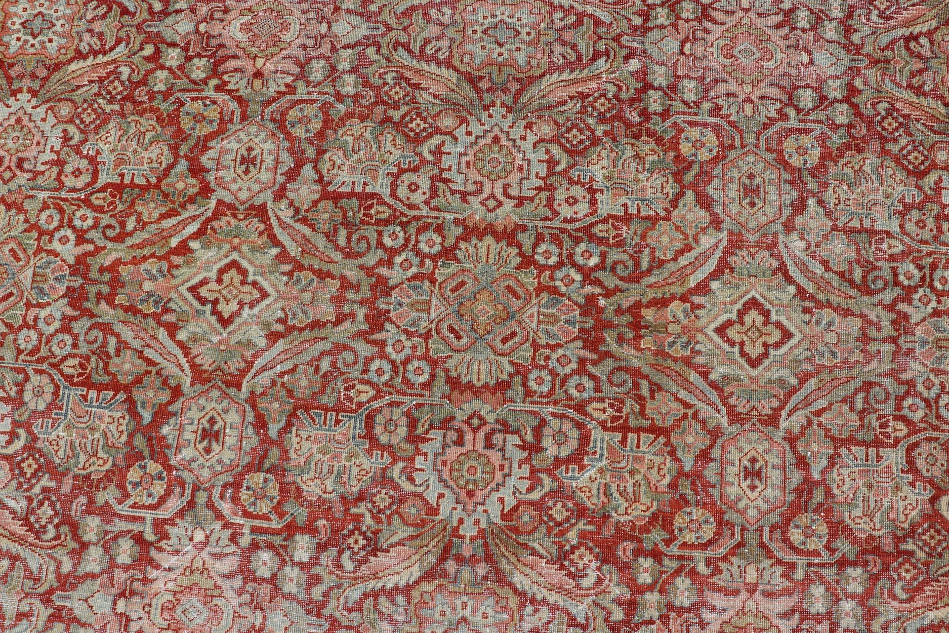 Antiker persischer Sultanabad-Mahal mit überdimensionalem, subgeometrischem Design im Angebot 5