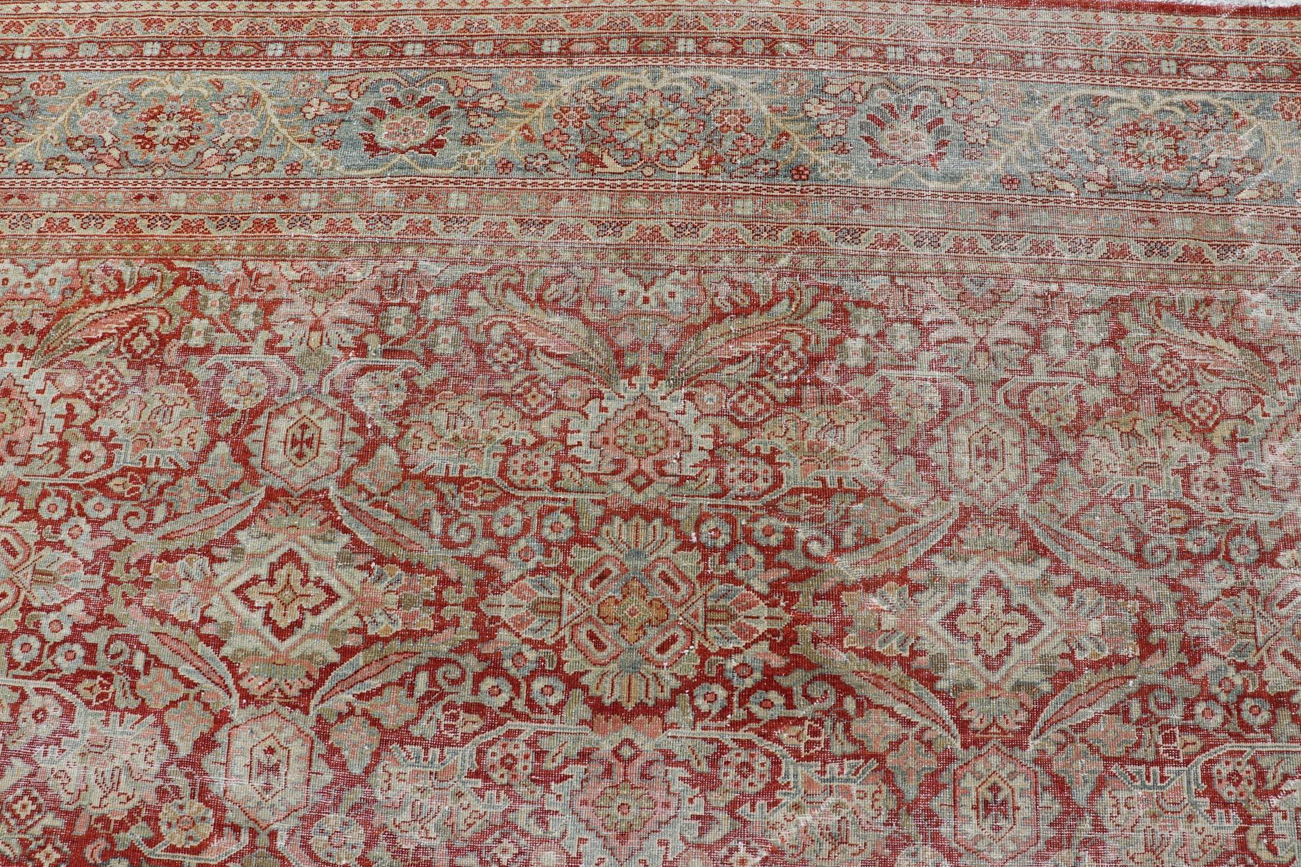 Antiker persischer Sultanabad-Mahal mit überdimensionalem, subgeometrischem Design im Angebot 6