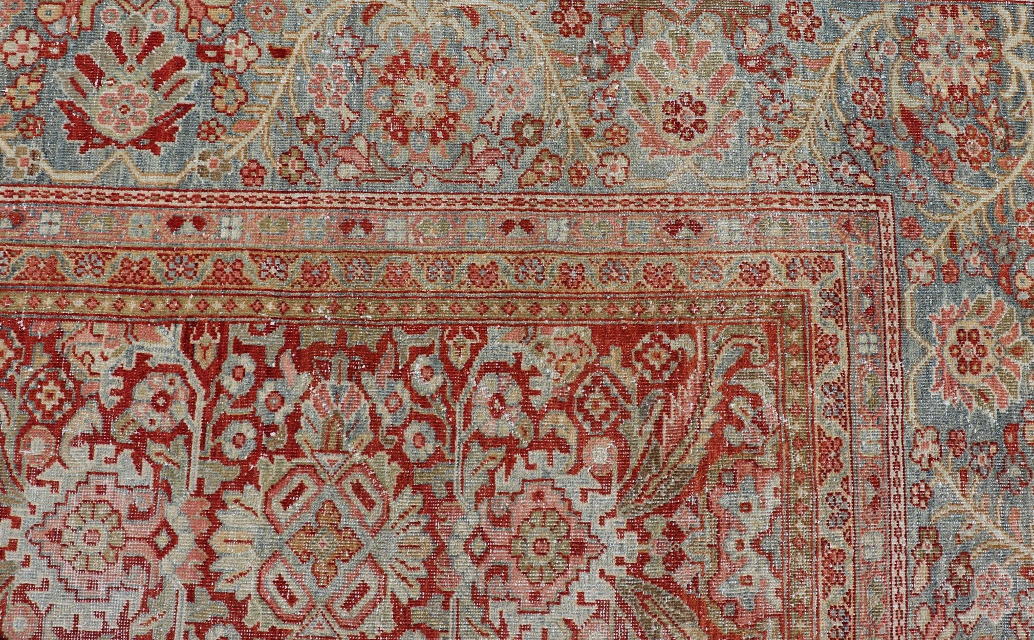 Antiker persischer Sultanabad-Mahal mit überdimensionalem, subgeometrischem Design im Angebot 7