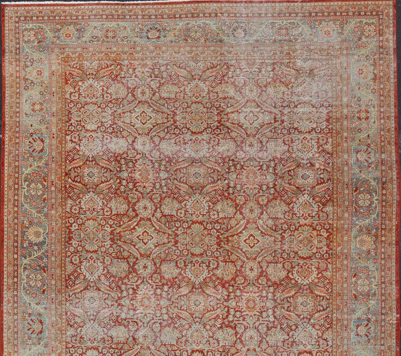 Antiker persischer Sultanabad-Mahal mit überdimensionalem, subgeometrischem Design im Angebot 8