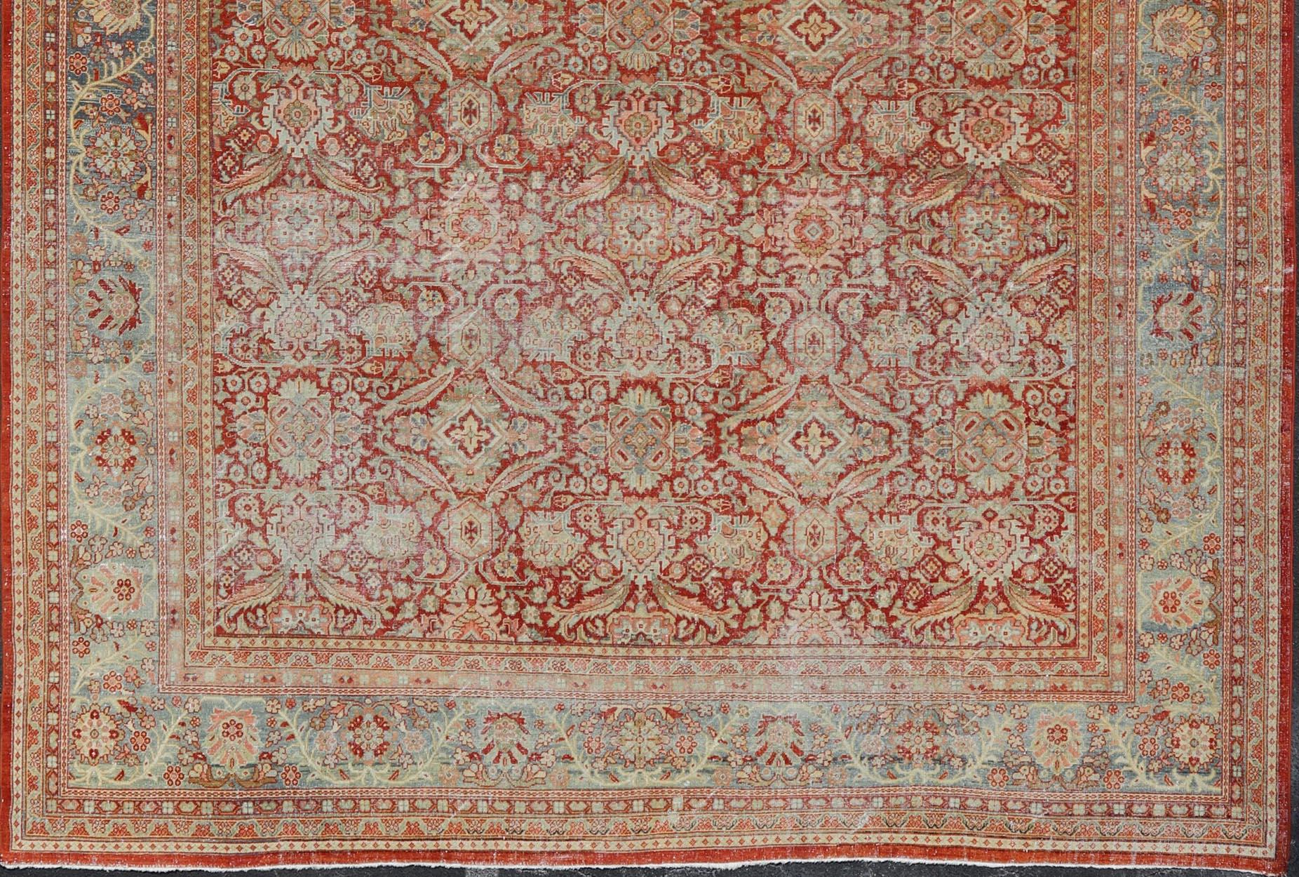 Antiker persischer Sultanabad-Mahal mit überdimensionalem, subgeometrischem Design im Angebot 10