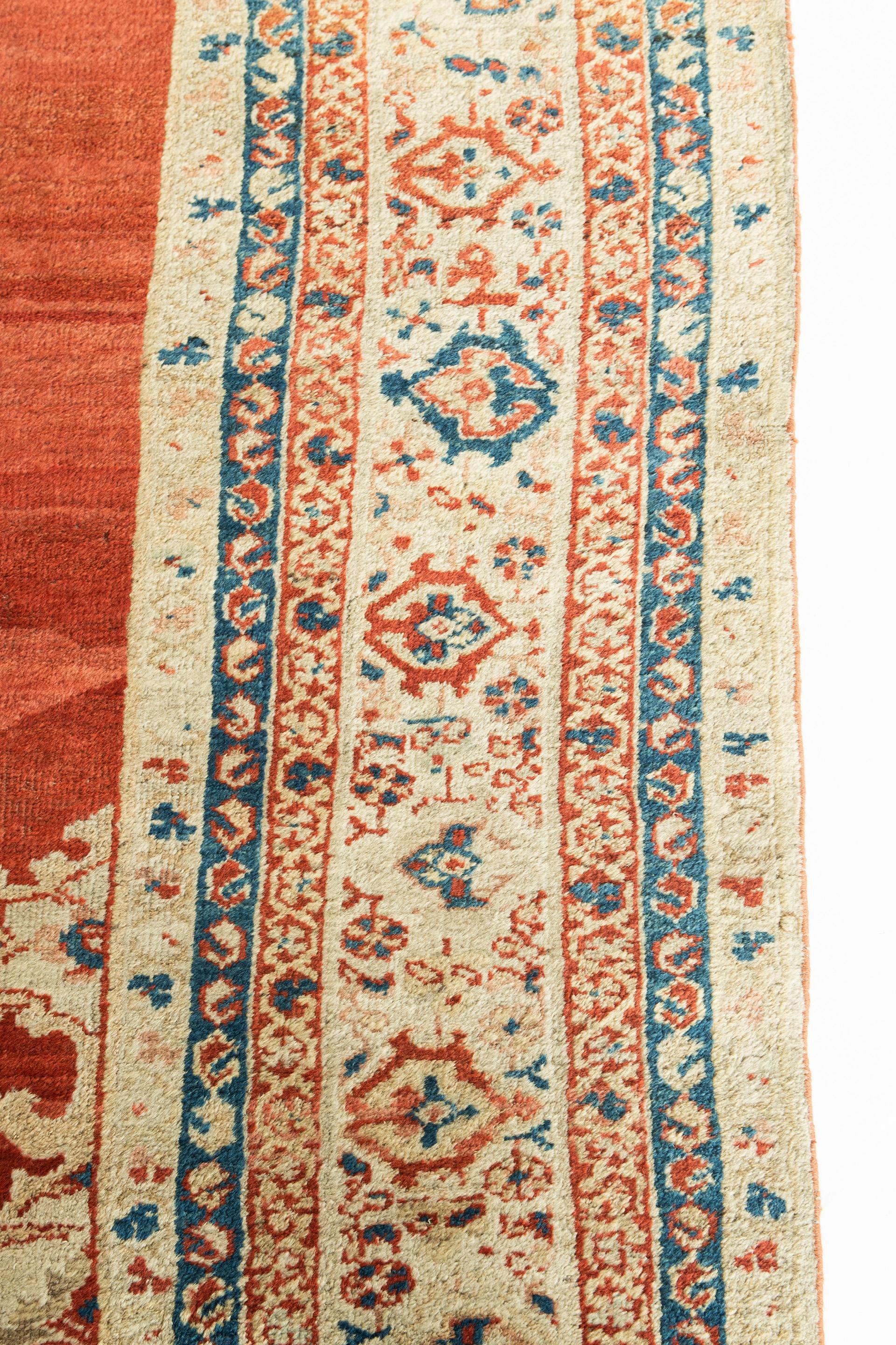 Hand-Knotted Antique Persian Sultanabad Open Field Rug For Sale