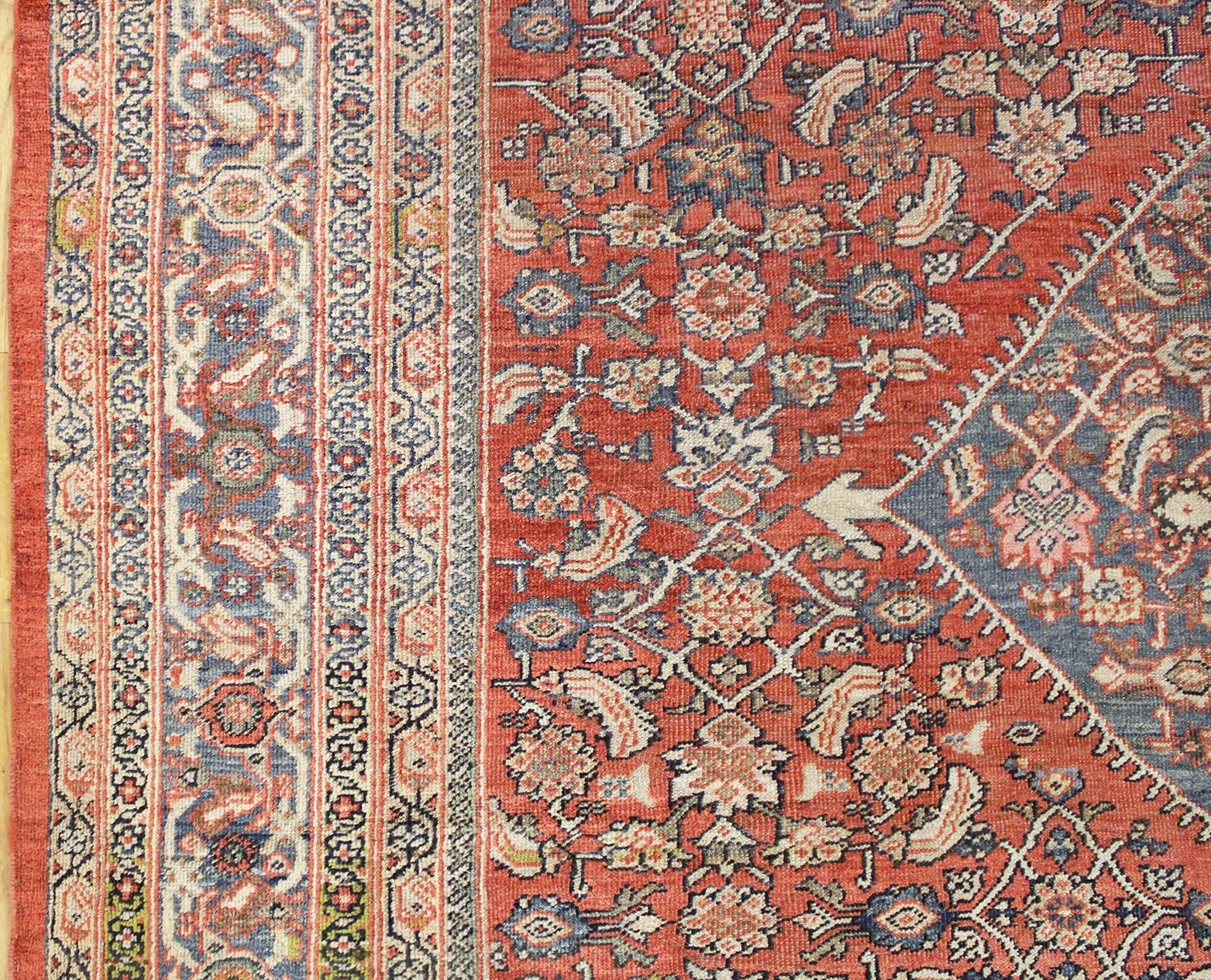 Hand-Knotted Antique Persian Sultanabad Oriental Carpet, Room Size, with Central Medallion For Sale