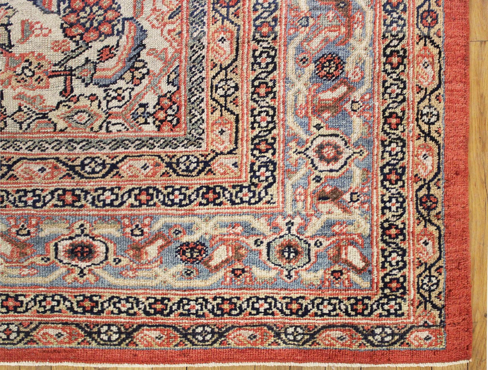 Early 20th Century Antique Persian Sultanabad Oriental Carpet, Room Size, with Central Medallion For Sale