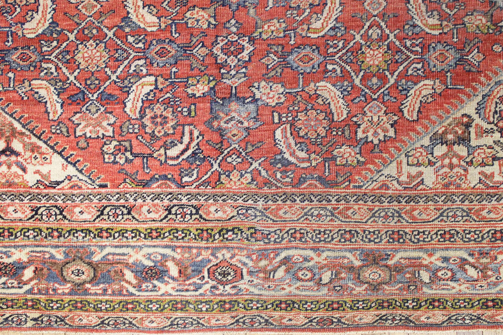 Antique Persian Sultanabad Oriental Carpet, Room Size, with Central Medallion For Sale 2