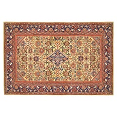 Antiker persischer Sultanabad- orientalischer Teppich, Zimmergröße, mit zentralem Medaillon