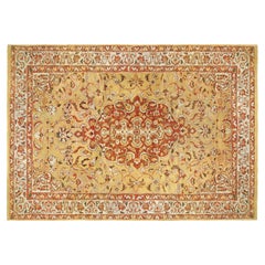 Antiker persischer Sultanabad- orientalischer Teppich aus Sultanabad, Zimmergröße, mit zentralem Medaillon