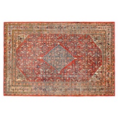 Antiker persischer Sultanabad- orientalischer Teppich, Zimmergröße, mit zentralem Medaillon