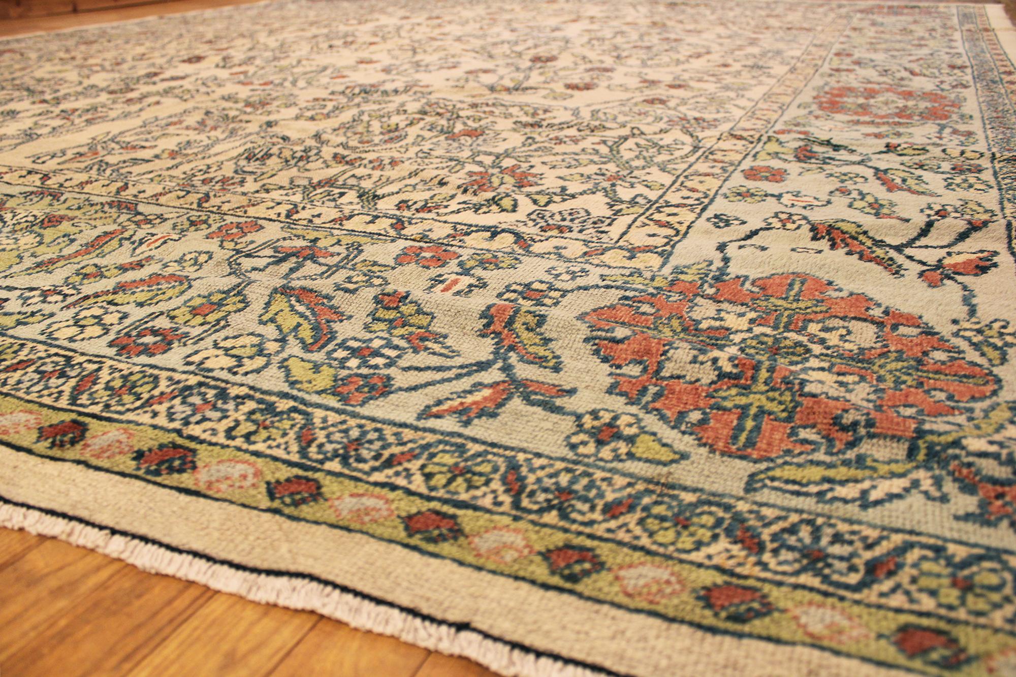 Antiker persischer Sultanabad- orientalischer Teppich, Zimmergre, mit Blumenelementen im Angebot 4