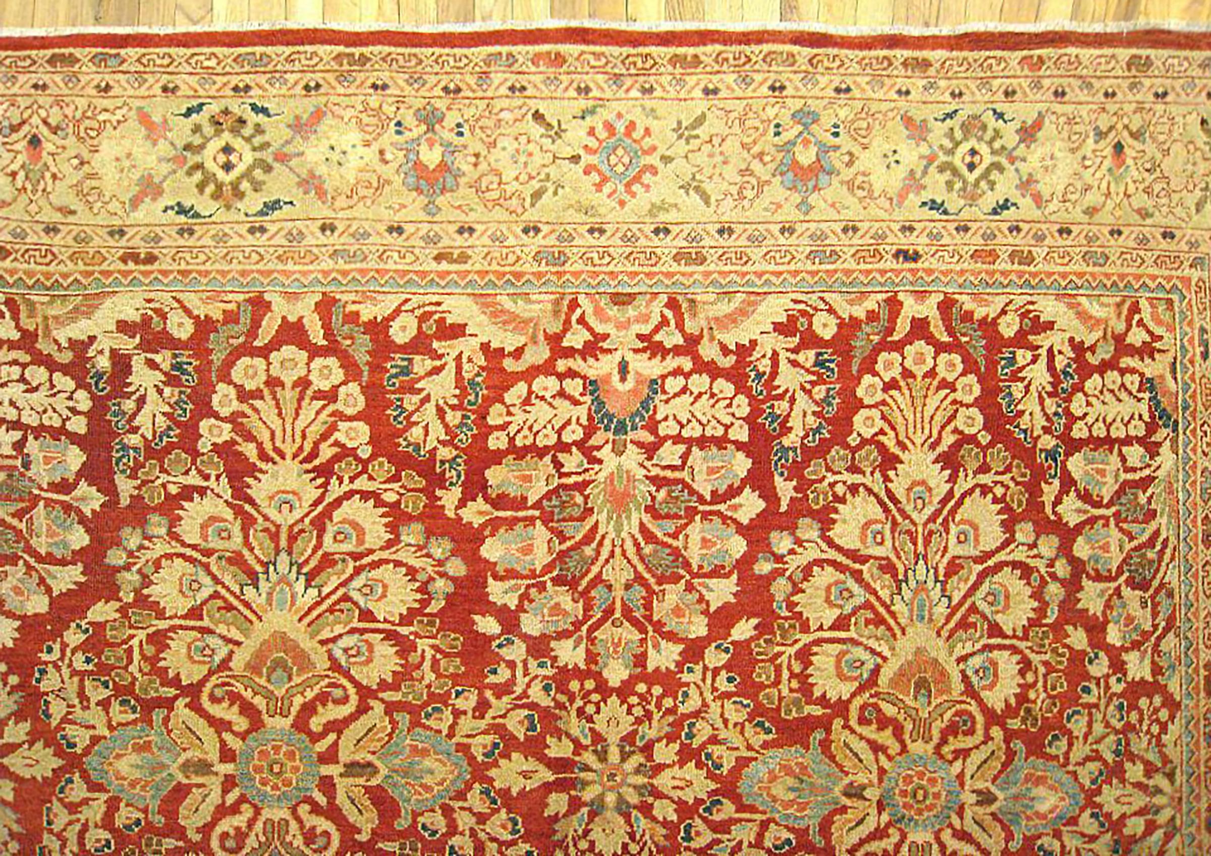 Hand-Knotted Antique Persian Sultanabad Oriental Carpet, Room Size, with Floral Elements For Sale