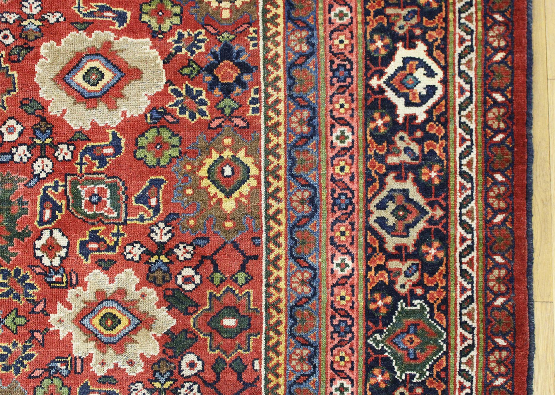 Wool Antique Persian Sultanabad Oriental Carpet, Room Size, with Floral Elements For Sale