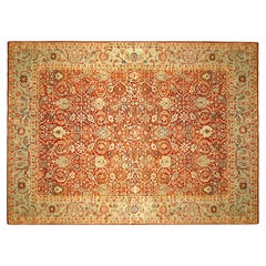 Antiker persischer Sultanabad- orientalischer Teppich, Zimmergröße, mit Blumenelementen