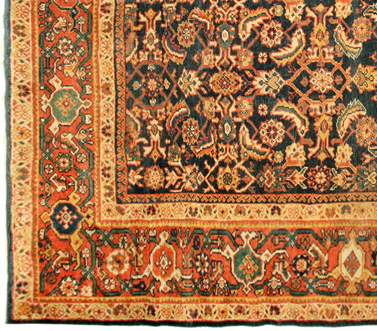 Early 20th Century Antique Persian Sultanabad Oriental Carpet, Room Size, with Herati Design For Sale