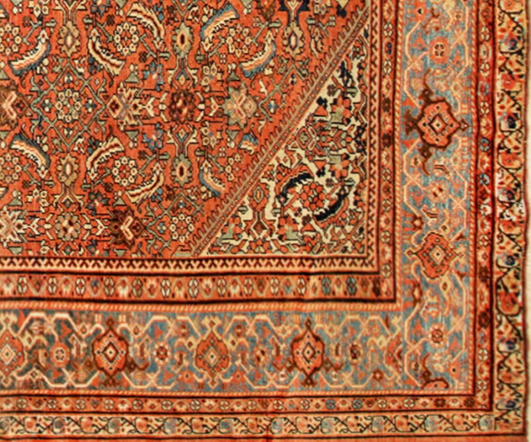 Wool Antique Persian Sultanabad Oriental Carpet, Room Size, with Medallion For Sale