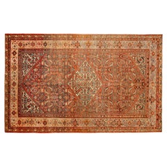 Antique Persian Sultanabad Oriental Carpet, Room Size, with Medallion