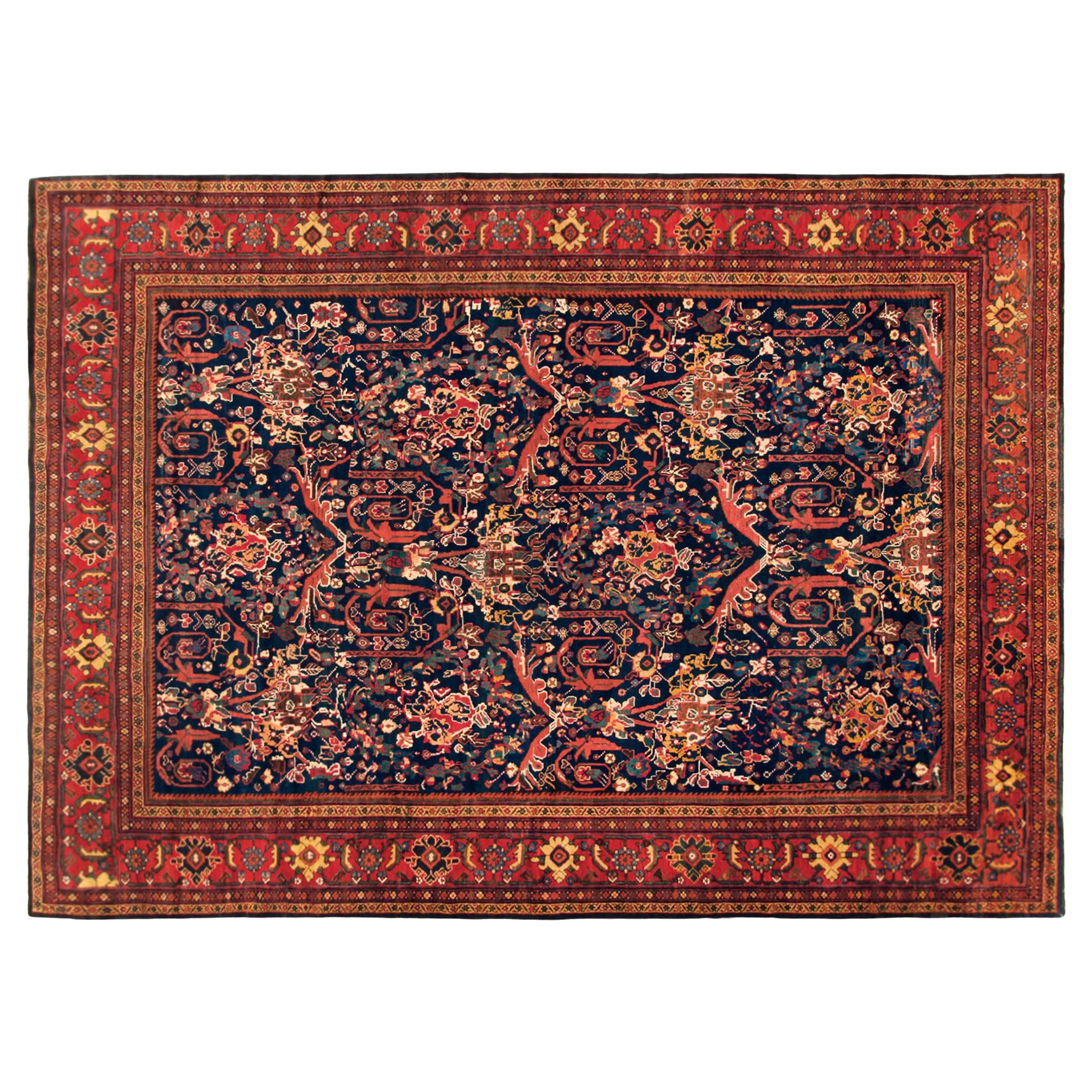 Antique Persian Sultanabad Oriental Carpet, Room Size, with Mostophy Design For Sale