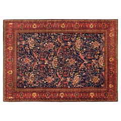 Antiker persischer Sultanabad- orientalischer Teppich, Zimmergröße, mit Mostophy-Design