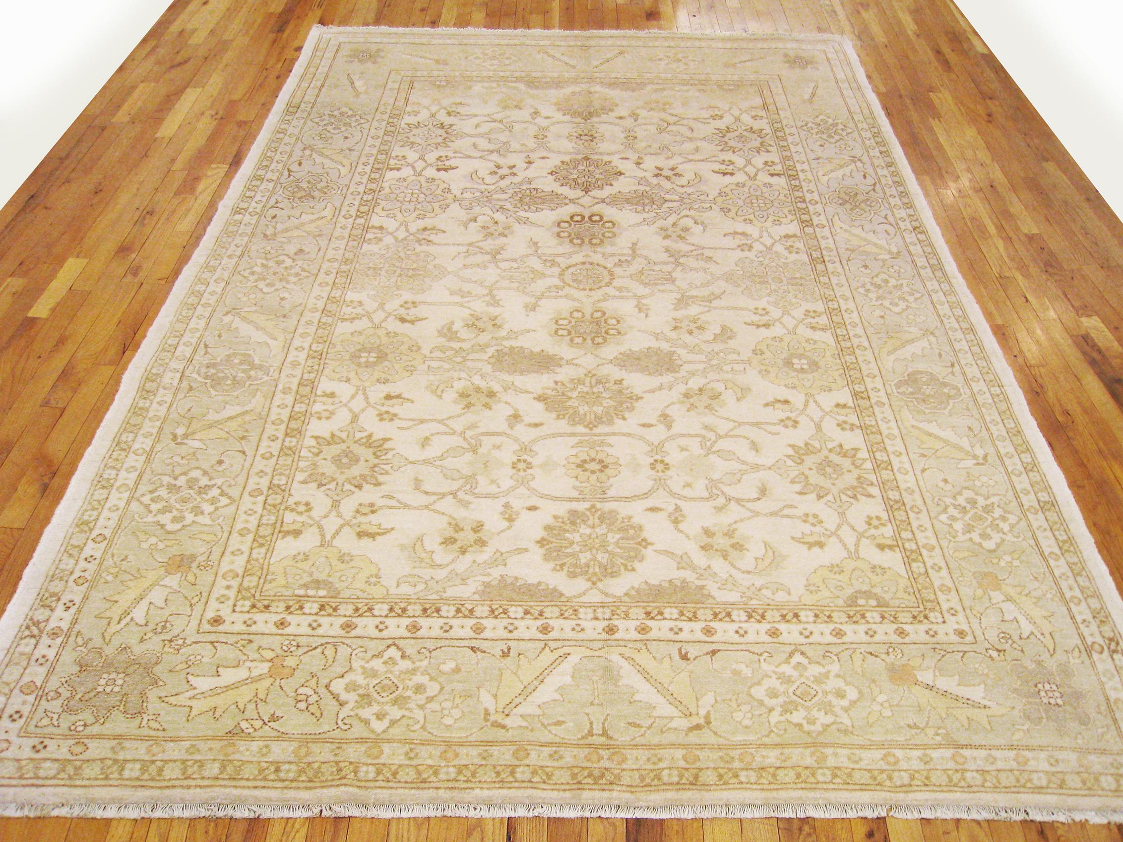 Hand-Knotted Antique Persian Sultanabad Oriental Carpet, Room Size, with Palmettes For Sale