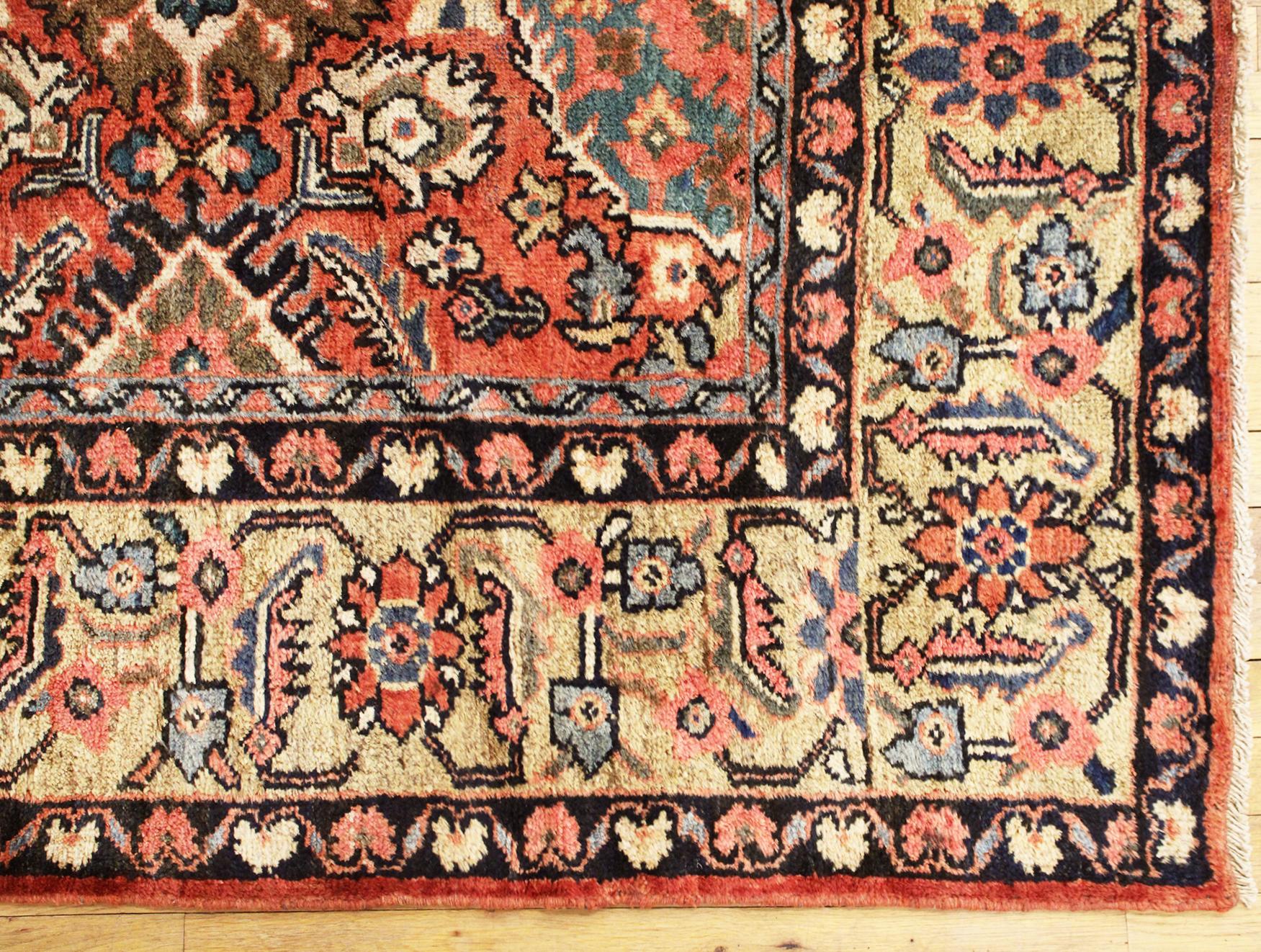 Antique Persian Sultanabad Oriental Carpet, Room Size, with Palmettes In Good Condition For Sale In New York, NY