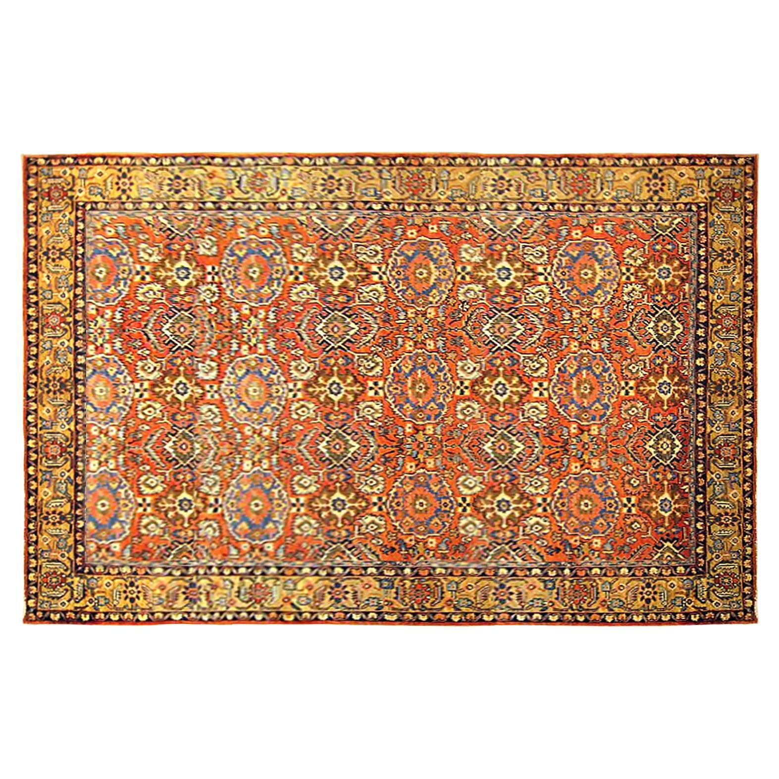 Antiker persischer Sultanabad- Orientalischer Teppich, Zimmergröße, mit Palmetten