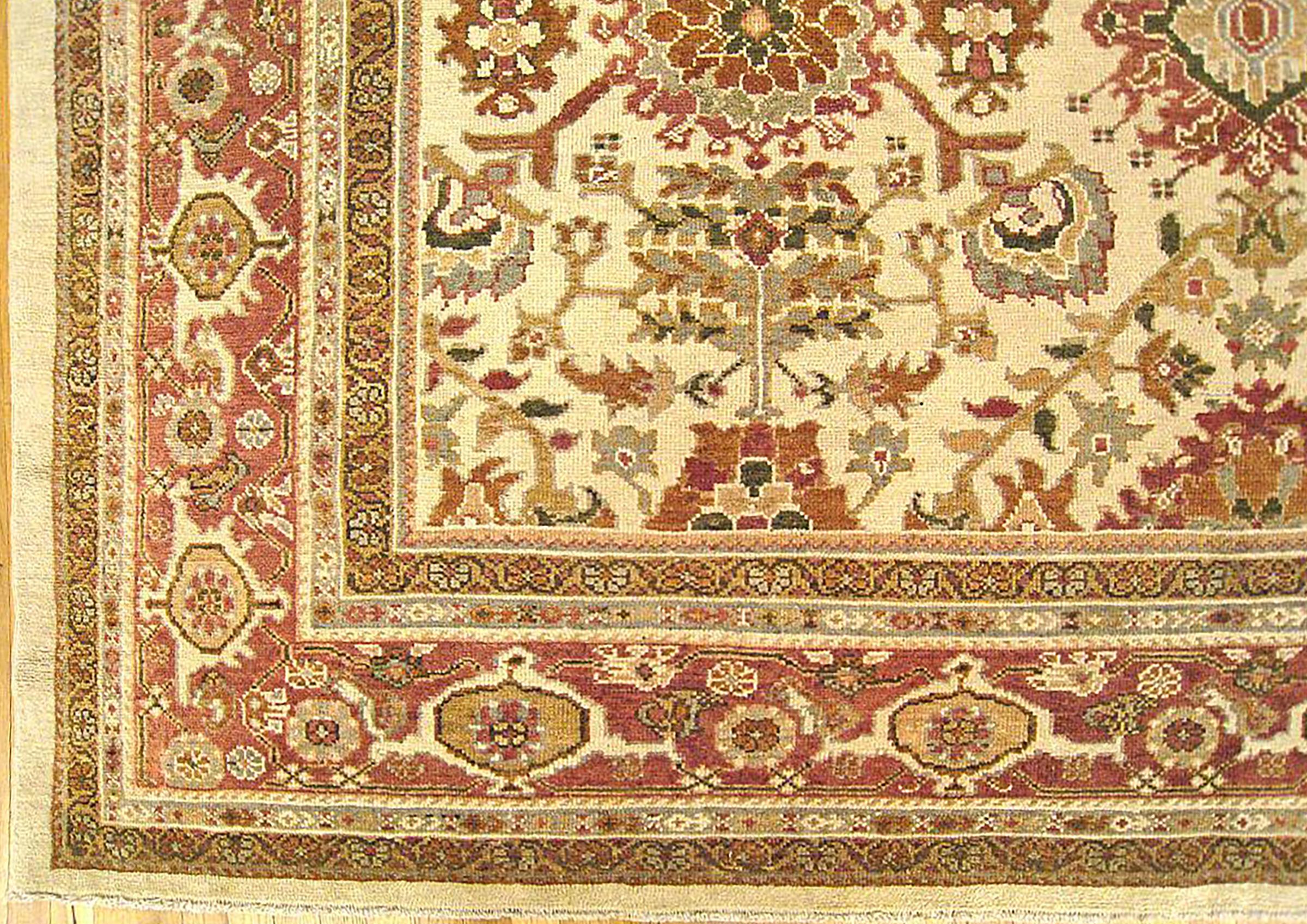 Hand-Knotted Antique Persian Sultanabad Oriental Carpet, Room Size, with Repeating Design For Sale