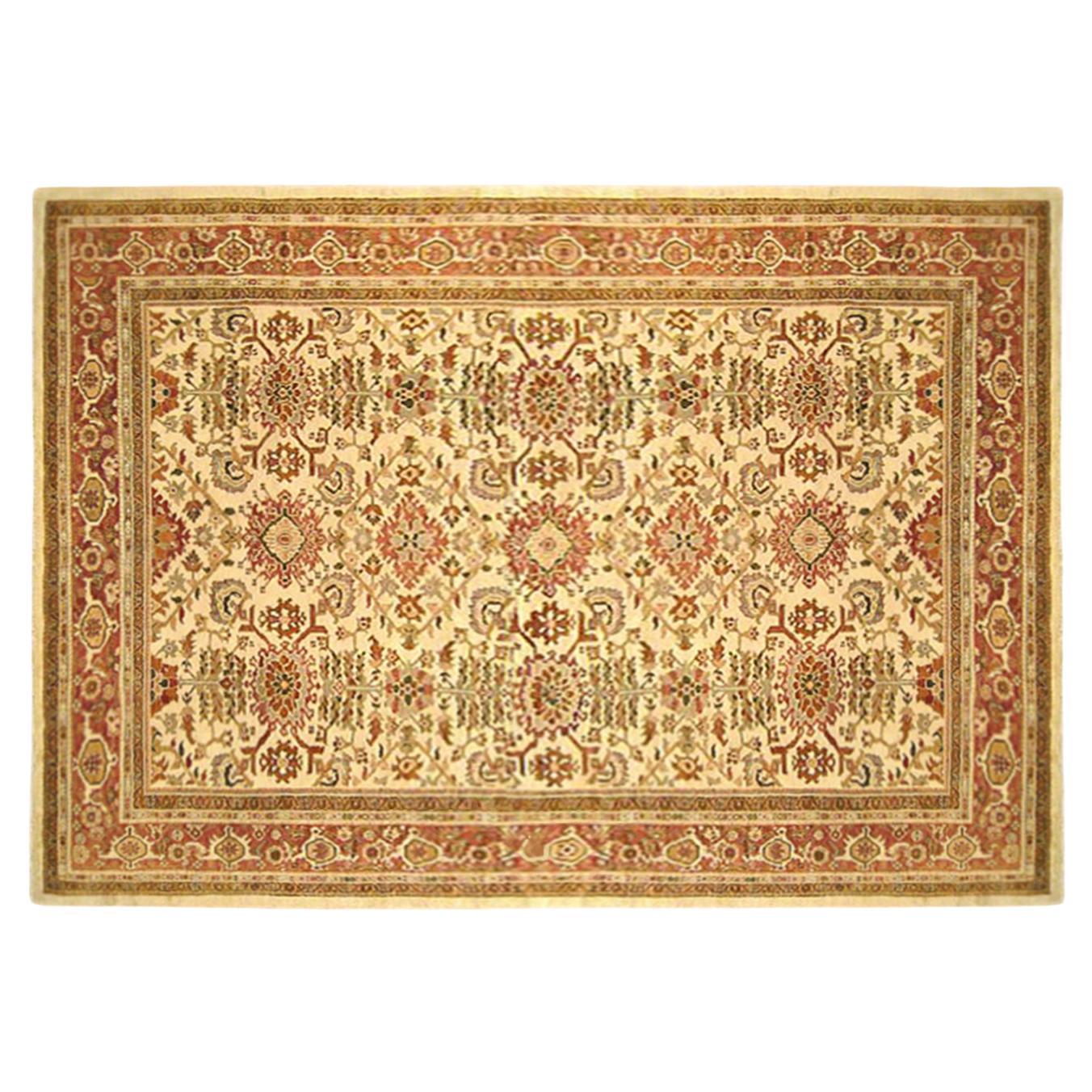 Antique Persian Sultanabad Oriental Carpet, Room Size, with Repeating Design For Sale