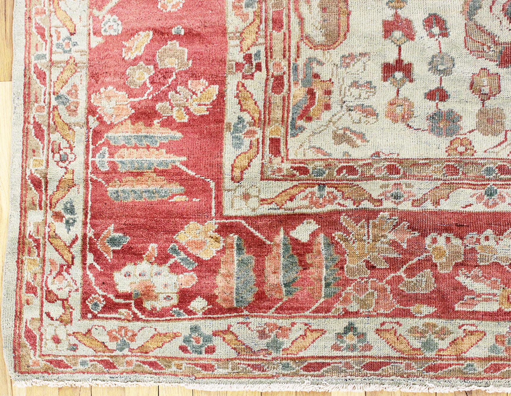 Hand-Knotted Antique Persian Sultanabad Oriental Carpet, Room Size, with Symmetrical Design For Sale
