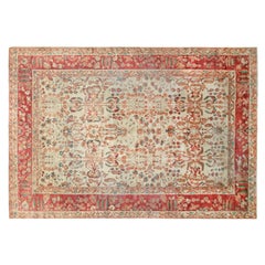 Antiker persischer Sultanabad- orientalischer Teppich, Zimmergröße, mit Symmetrical-Design