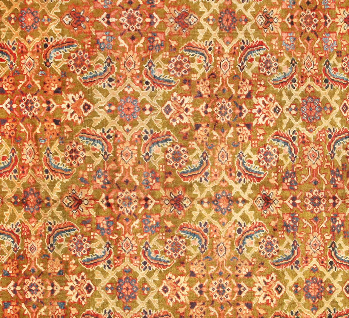 Tapis persan ancien Sultanabad Oriental, taille de pièce, avec motif Herati Bon état - En vente à New York, NY