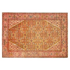 Tapis persan ancien Sultanabad Oriental, taille de pièce, avec motif Herati