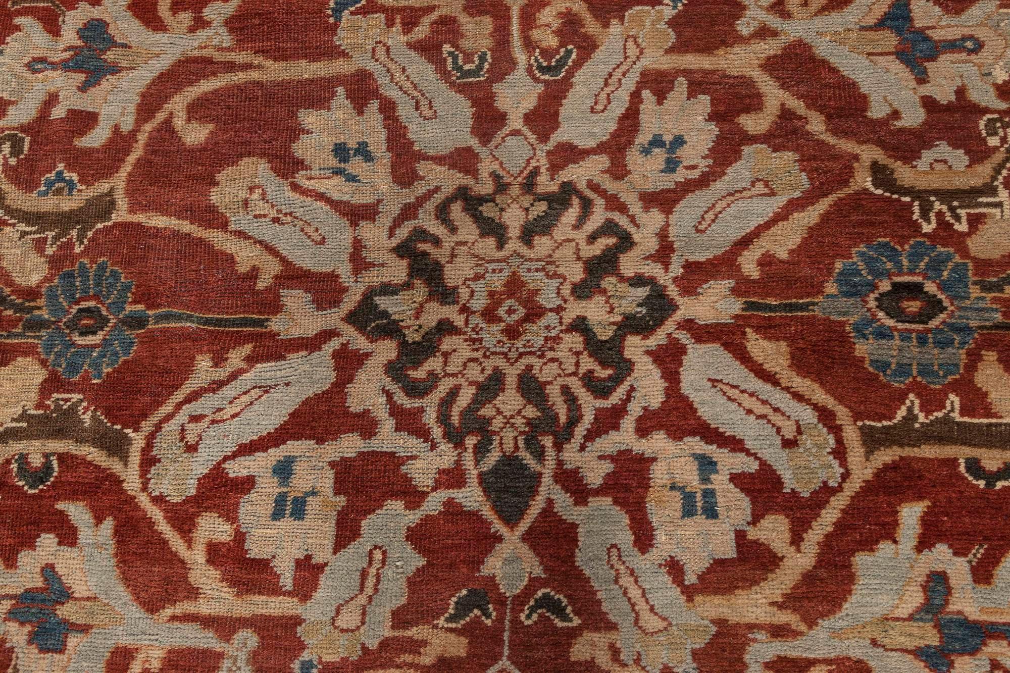 Antique Persian Sultanabad Red Hand Knotted Wool Rug
Size: 13'3