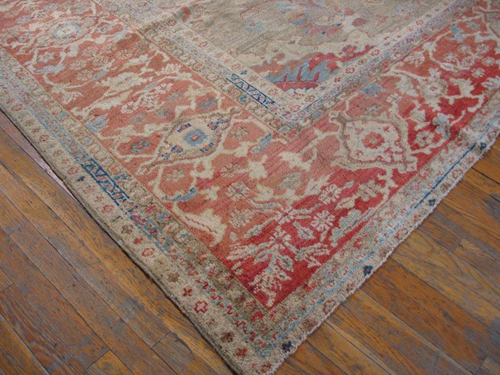 19th Century Persian Ziegler Sultanabad Carpet ( 10'5
