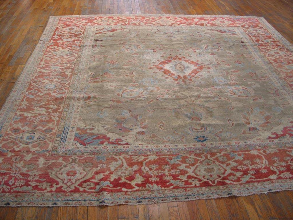 Fine XIX secolo 19th Century Persian Ziegler Sultanabad Carpet ( 10'5