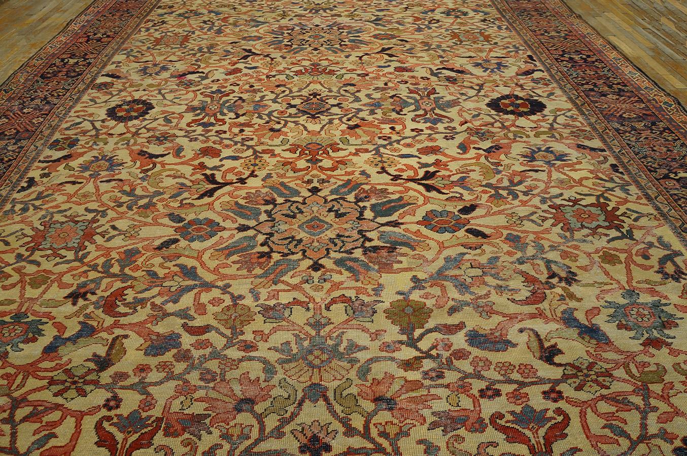 Tappeto persiano Sultanabad della fine del XIX secolo ( 10'6'' x 14' - 320 x 425 ) in vendita 4