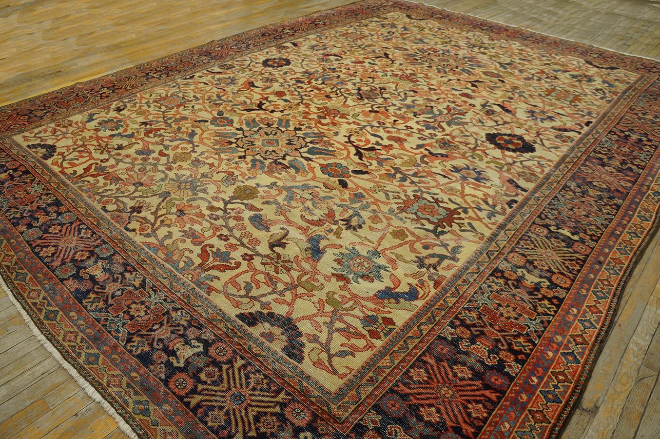 Persiano Tappeto persiano Sultanabad della fine del XIX secolo ( 10'6'' x 14' - 320 x 425 ) in vendita