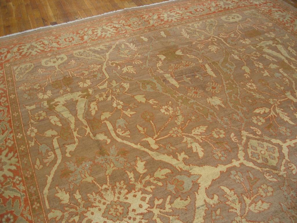 Hand-Knotted Late 19th Persian Sultanabad Carpet ( 10'4