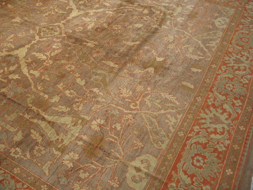 Wool Late 19th Persian Sultanabad Carpet ( 10'4