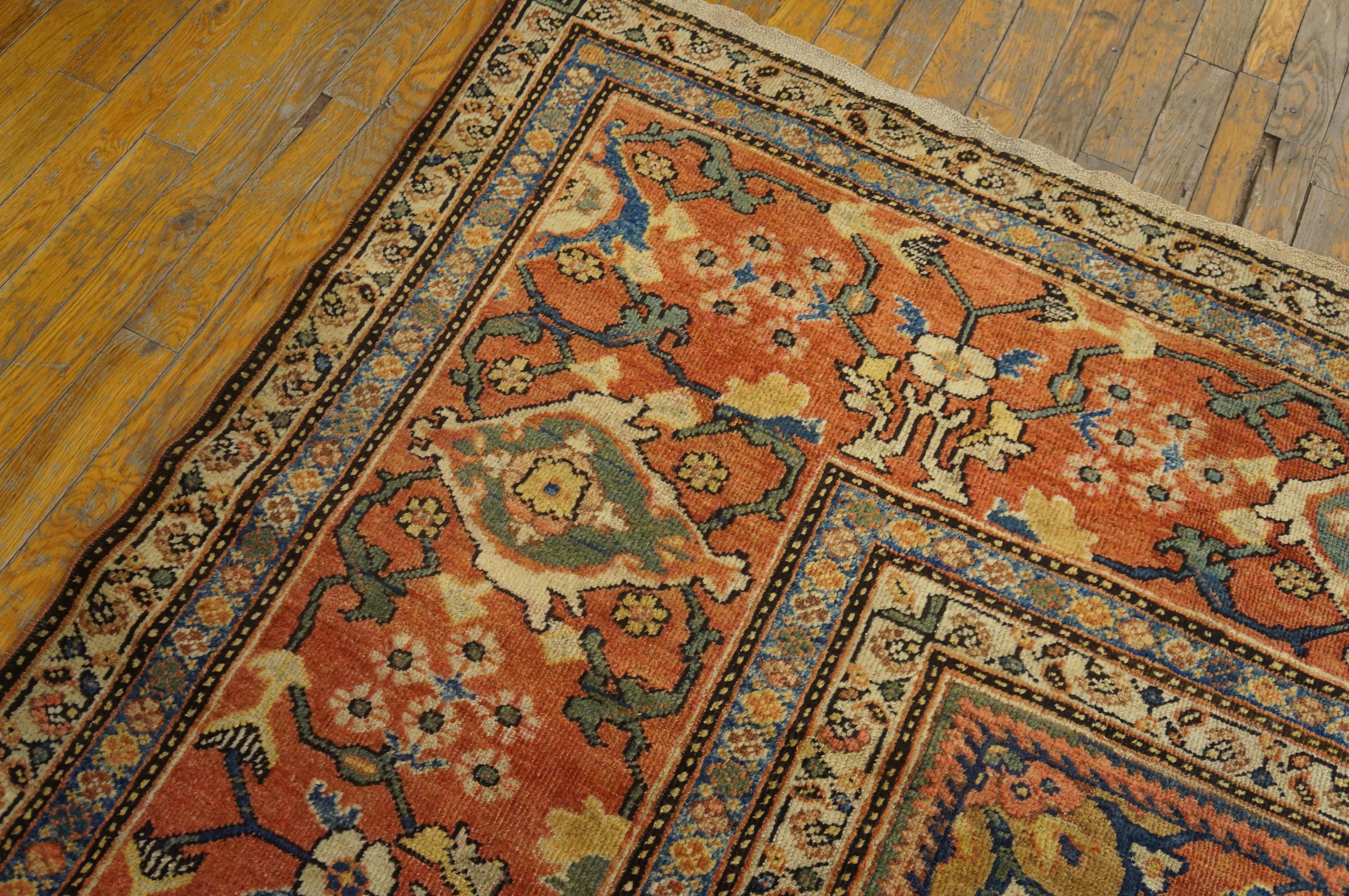 Hand-Knotted Early 20th Century Persian Sultanabad Carpet ( 11'7