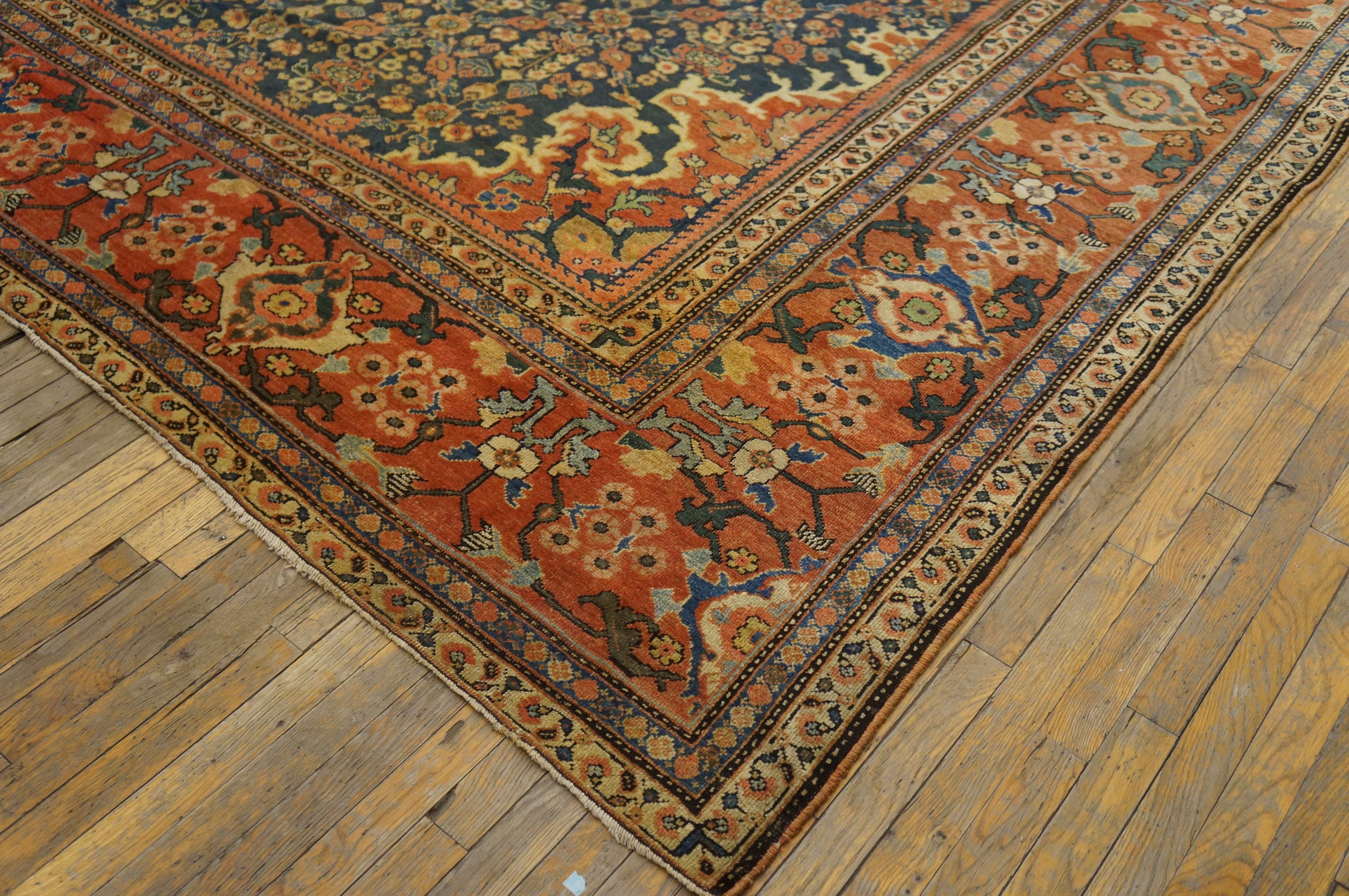 Wool Early 20th Century Persian Sultanabad Carpet ( 11'7