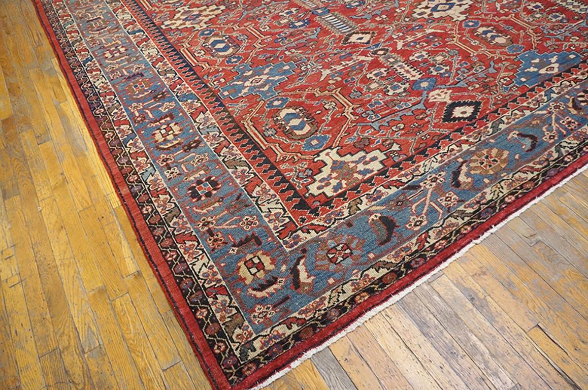 Wool Late 19th Century Persian Sultanabad Carpet ( 12'6