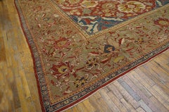 Great Red & Blue Field, Tan Border Large Antique Persian Ziegler Sultanabad Rug