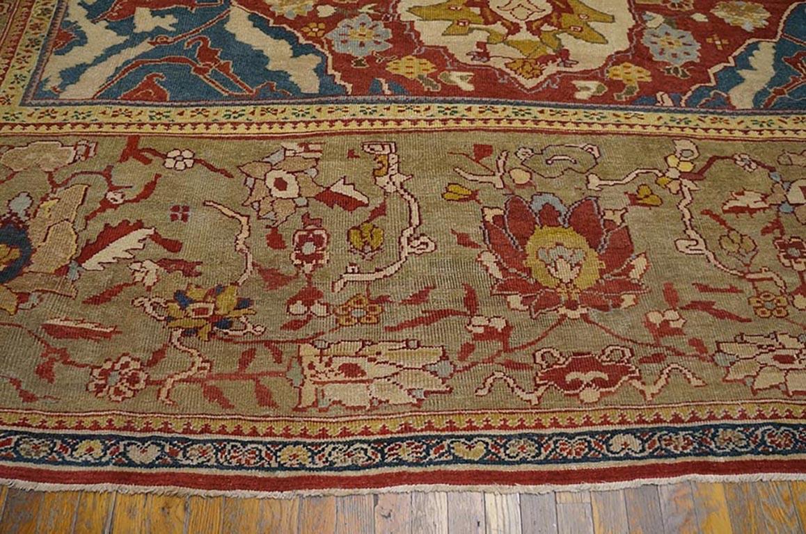 Late 19th Century Antique Persian Ziegler Sultanabad Carpet (13' x 16'9
